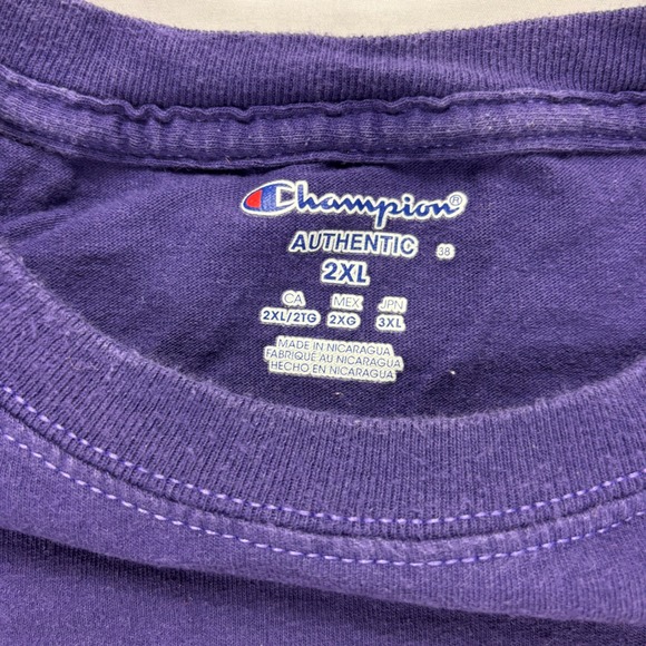 Champion LSU Geaux Tigers Graphic T-Shirt Purple Men's 2XL NCAA College - Picture 2 of 5